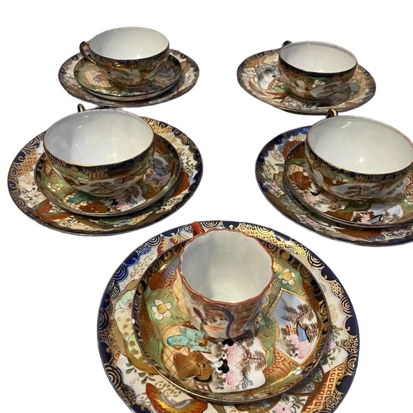 Vintage Japanese Chocolate Cup Geisha Girl Teacup and Saucer Bone China Japan - Picture 4 of 16